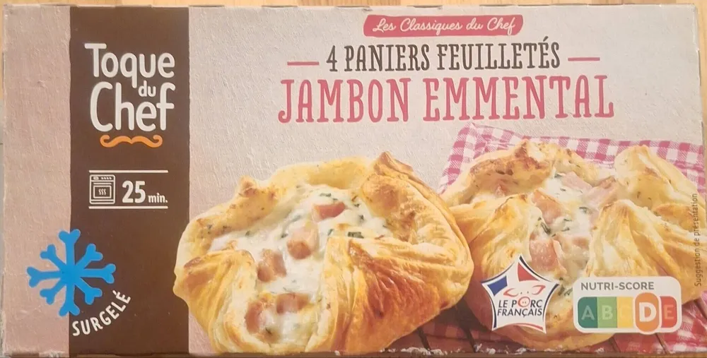 Paniers feuilletés jambon emmental