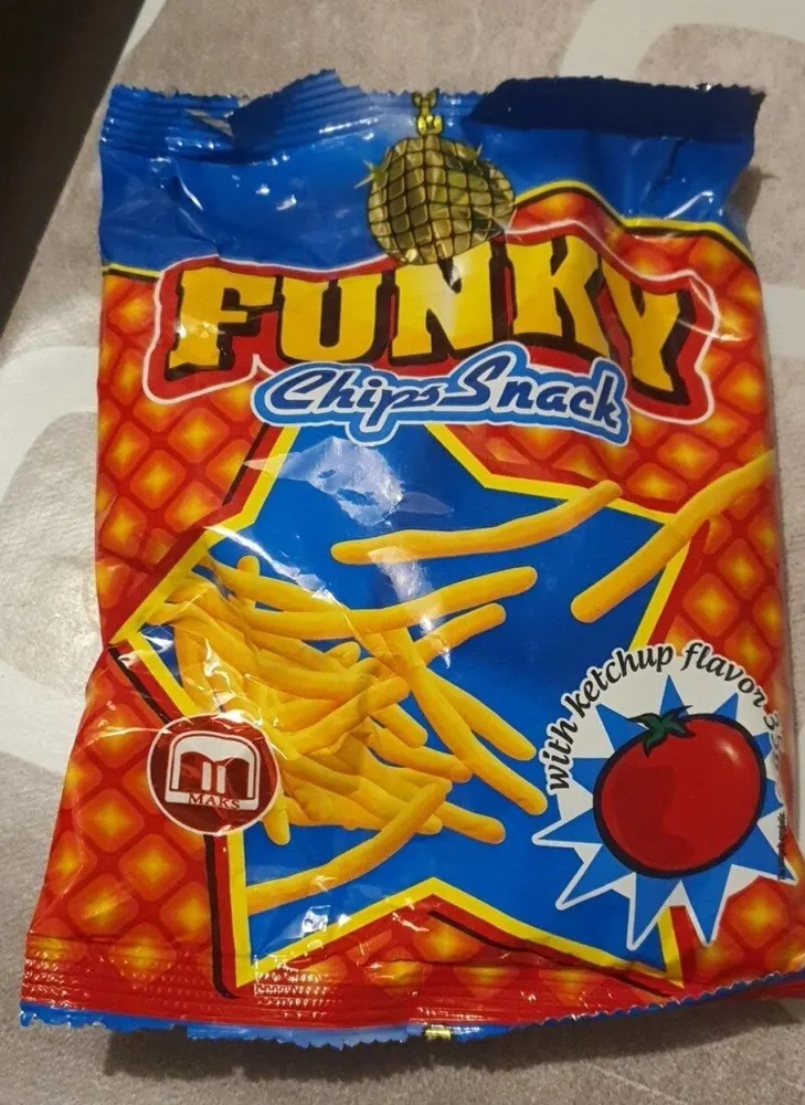 funky chips snacl ketchup
