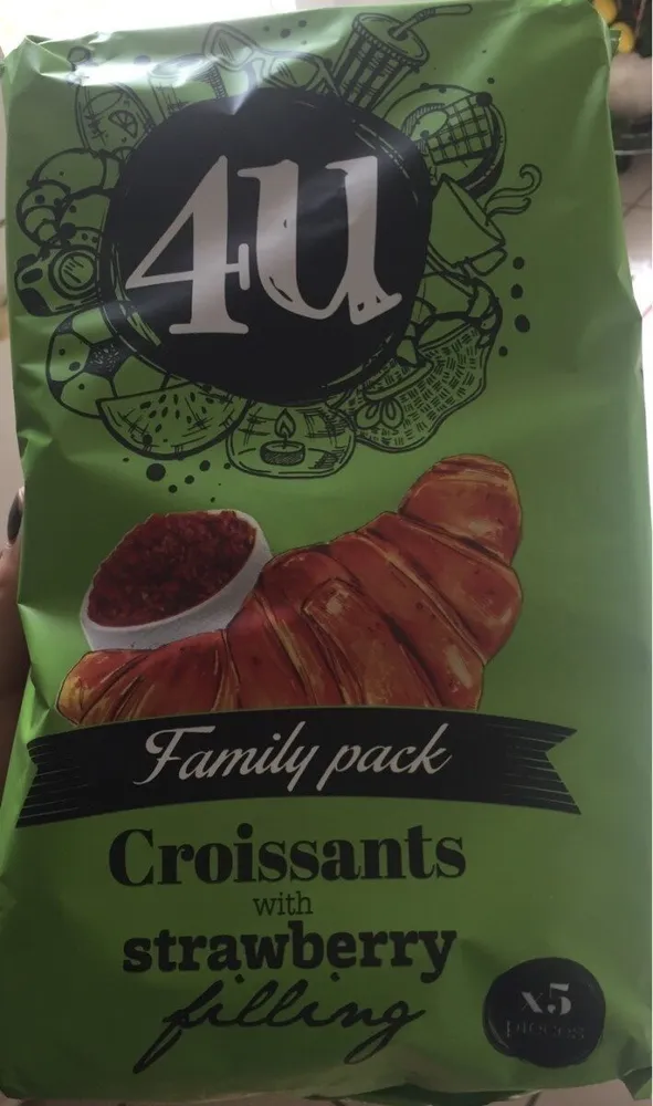 4 U Croissants With Strawberry Jam Filling X5