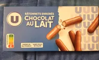 Bâtonnets enrobés au chocolat au lait