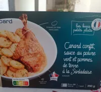 Canard confit sauce au poivre vert et pommes de terre
