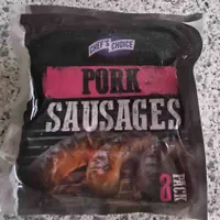 Pork sausages processed