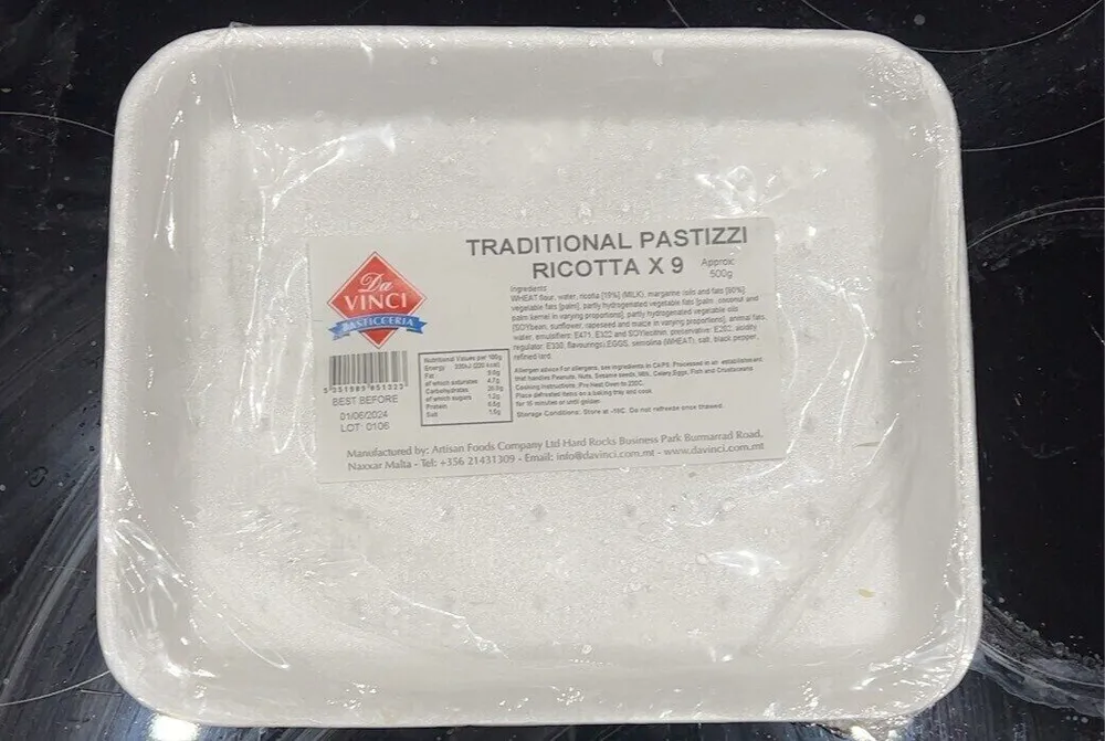 Traditional pastizzi ricotta