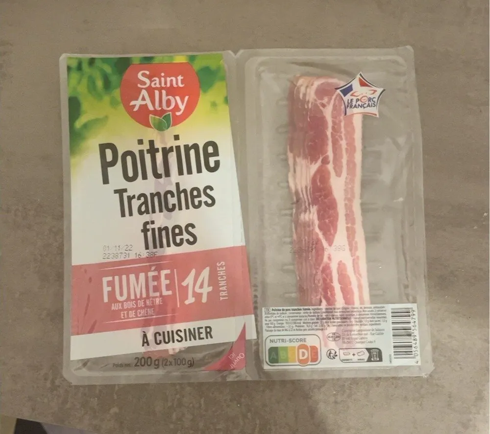 Poitrine tranches fines
