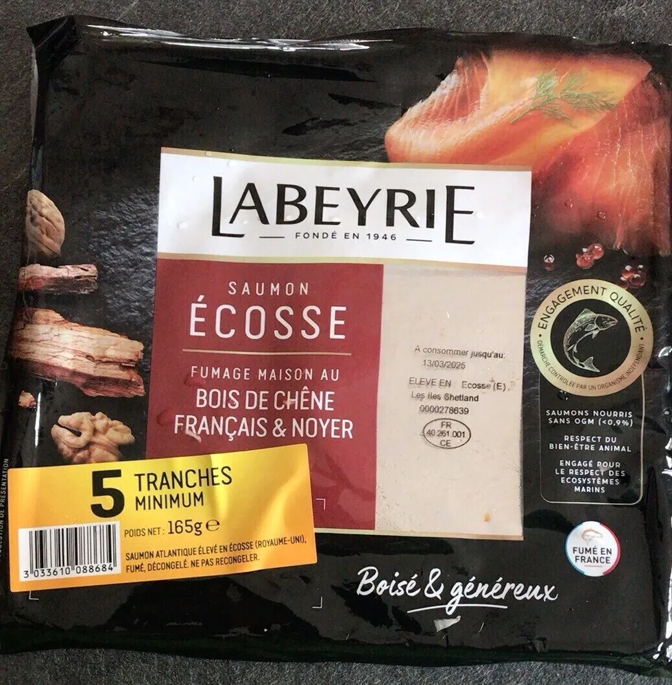 Saumon Écosse fumé maison au bois de chêne français & noyer