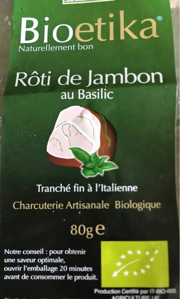 Roti de jambon au basilic