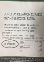 Lonchas de jamón curado