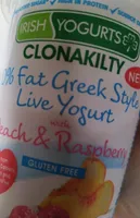0% Fat Greek Style live Yogurt (with Peach & Raspberry)