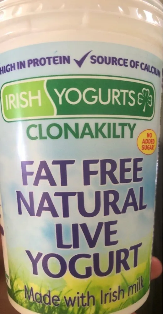 Fat free natural live yogurt