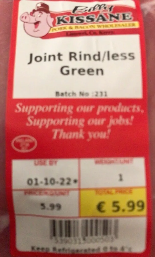 Joint Rind/less Green Bacon