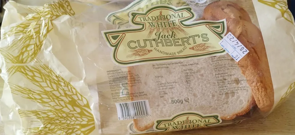 Traditional white jack cuthbert's home made Bread
