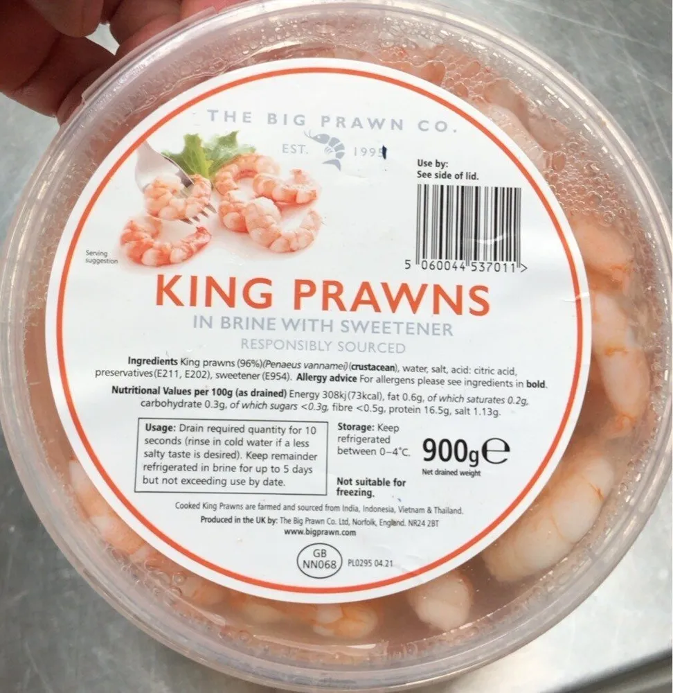 King Prawns in Brine with Sweetener