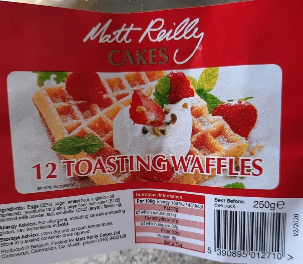 12 toasting waffles