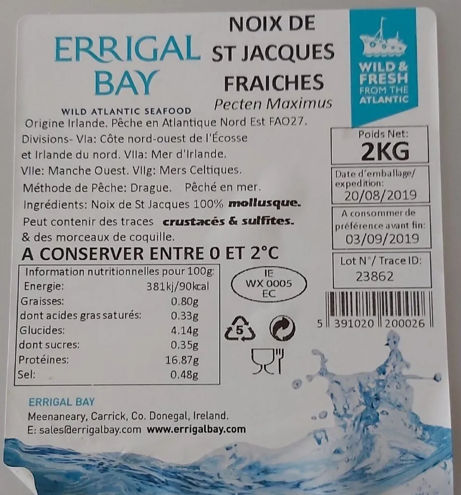 Noix de St Jacques fraîches