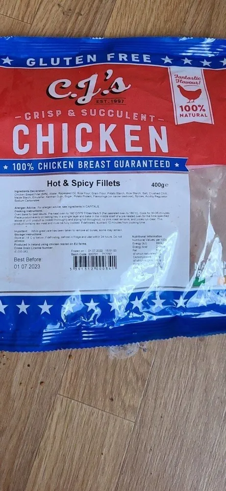 Gluten Free crisp and succulent chicken