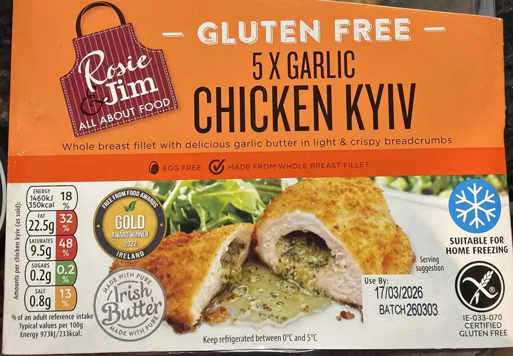 Garlic Chicken Kyiv (Gluten Free)