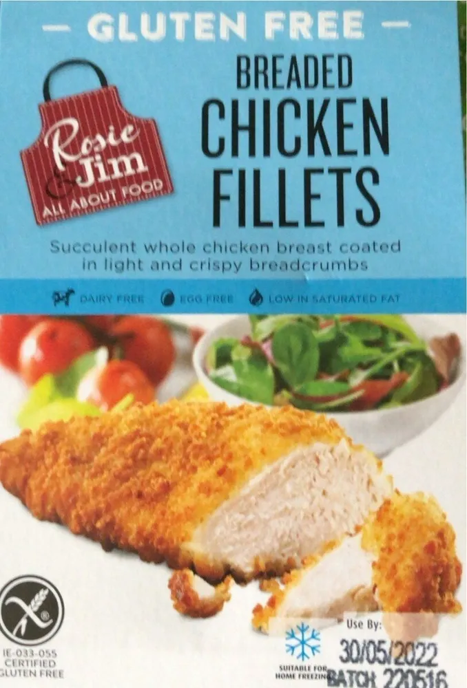 Breaded chicken fillets