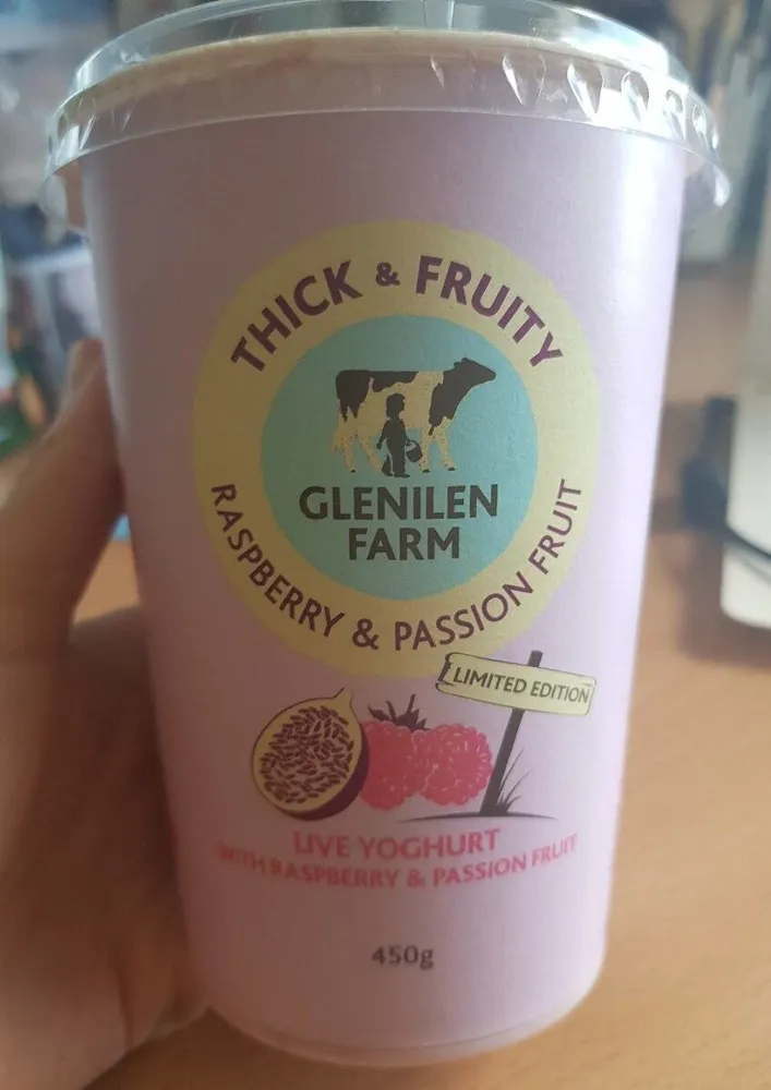 thick and fruity raspberry and passion fruit live yoghurt