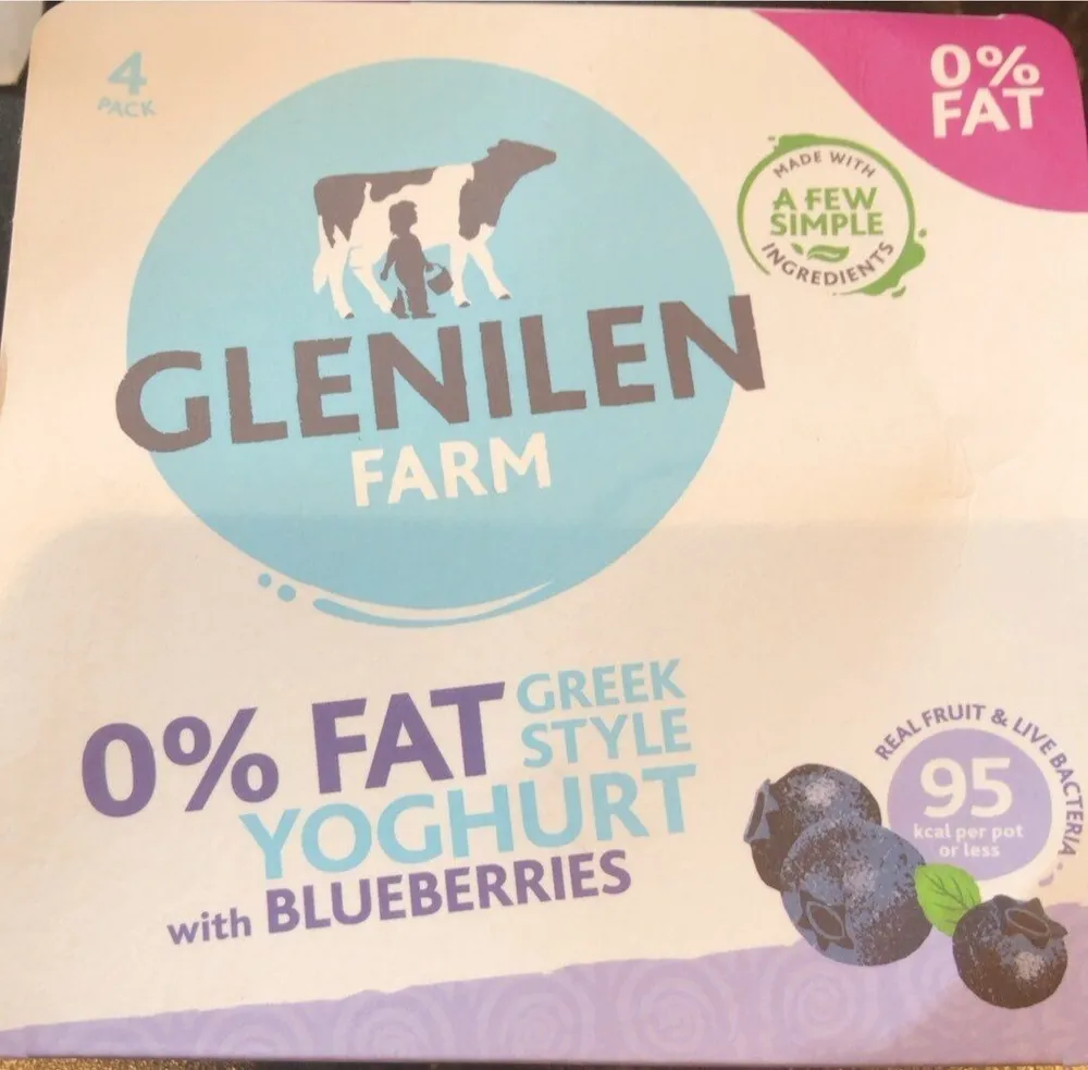 0% Fat Greek style Yoghurt with blueberries