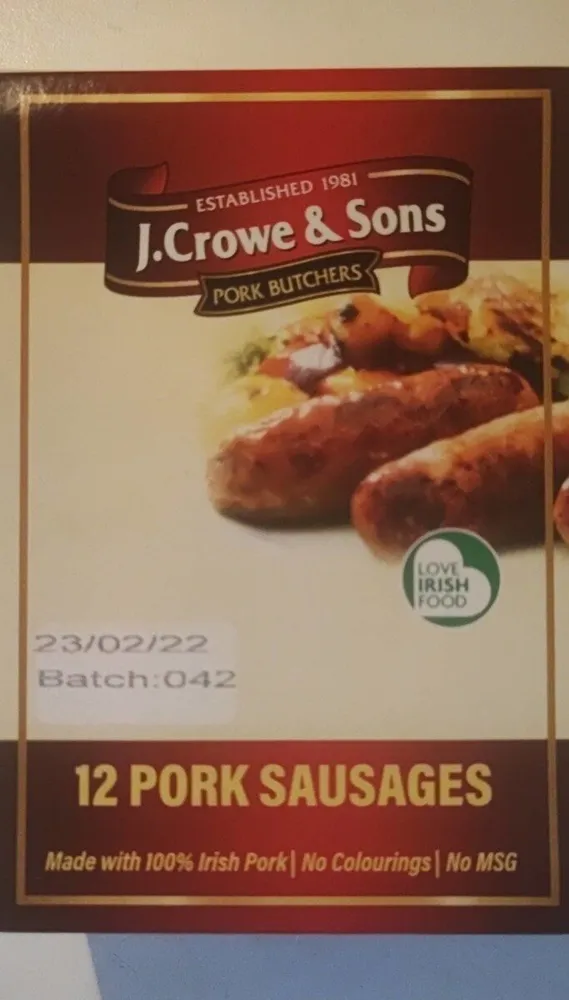 Pork sausages