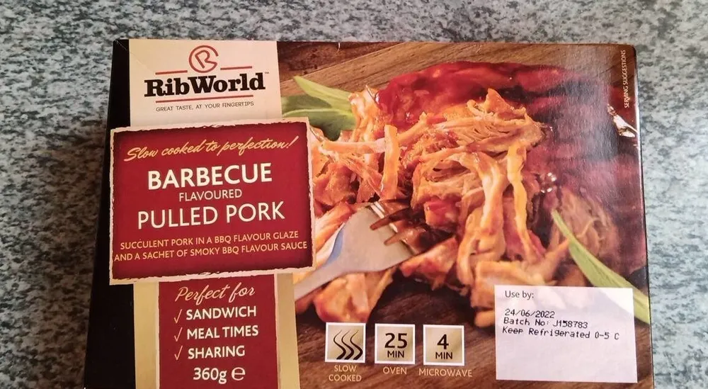 Barbecue flavoured pulled pork