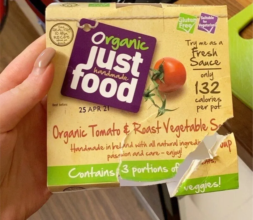 Organic tomato and veg soup