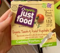 Organic tomato and veg soup