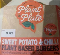 Sweet Potato, Bean & Chilli Burger