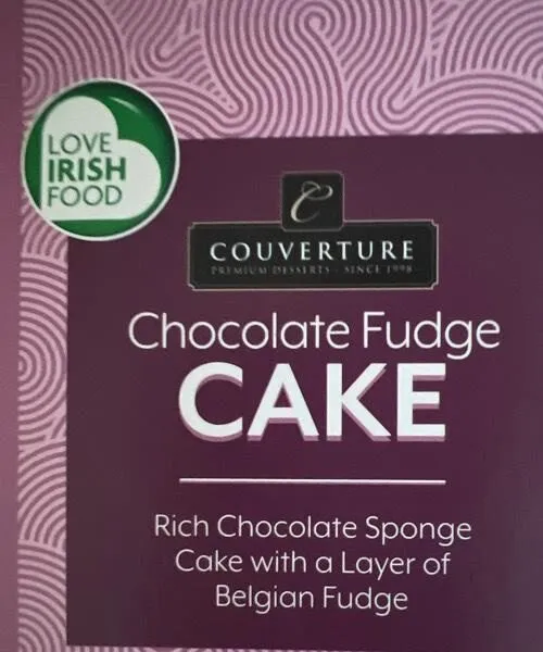 COUVERTUR Chocolate Fudge CAKE Rich Chocolate Spon