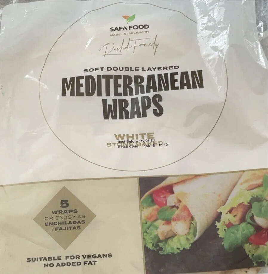 Soft double layered mediterranean wraps
