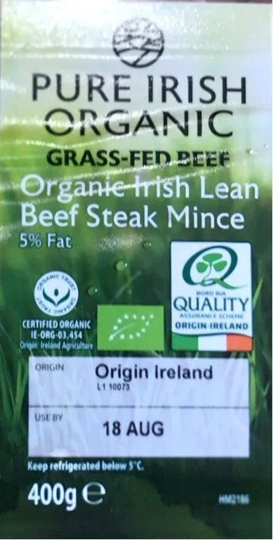 Organic Irish Lean Beef Steak Mince
