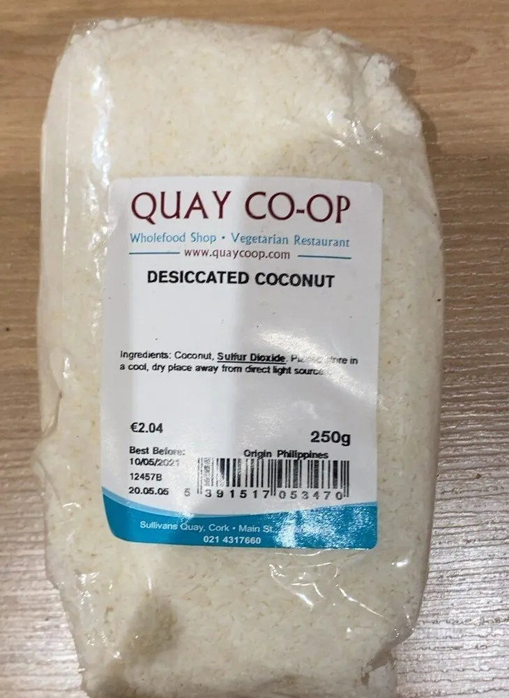 Desiccated coconut