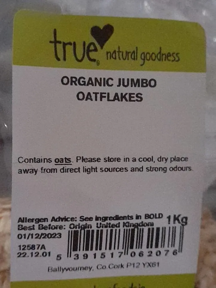 ORGANIC JUMBO OATFLAKES