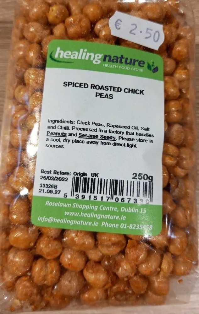 Spiced roasted chicken peas