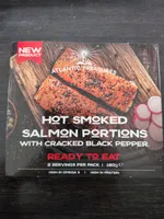 Hot Smoked Salmon Portions With Cracked Black Pepper