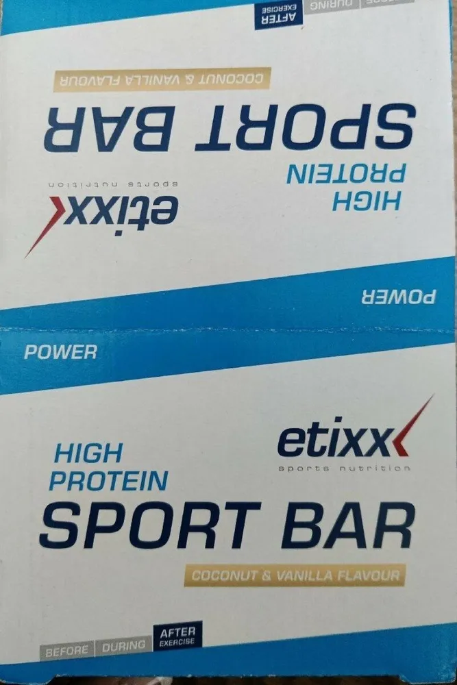 Etixx sport bar coconut et vanilla flavour
