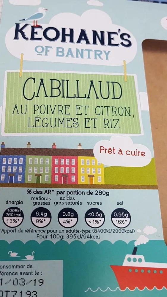 Cabillaud au poivre et citron, légumes et riz