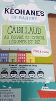 Cabillaud au poivre et citron, légumes et riz