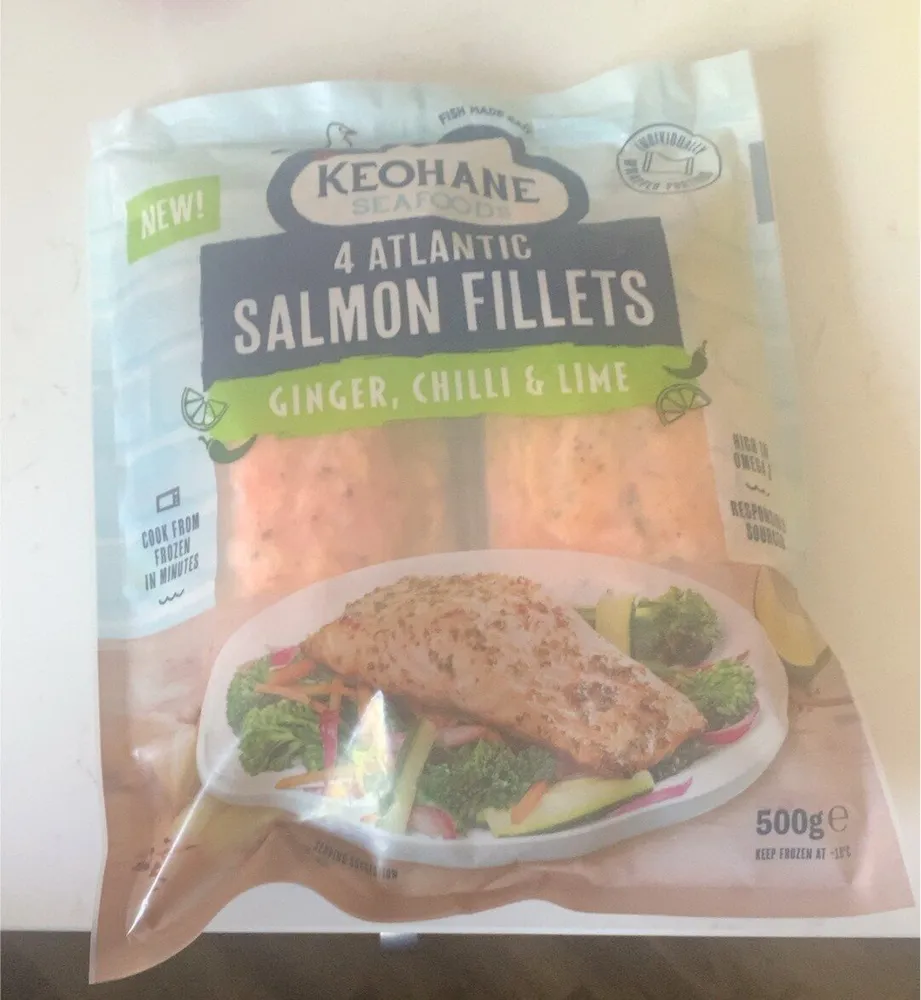 4 Atlantic Salmon Fillets Ginger, Chilli & Lime