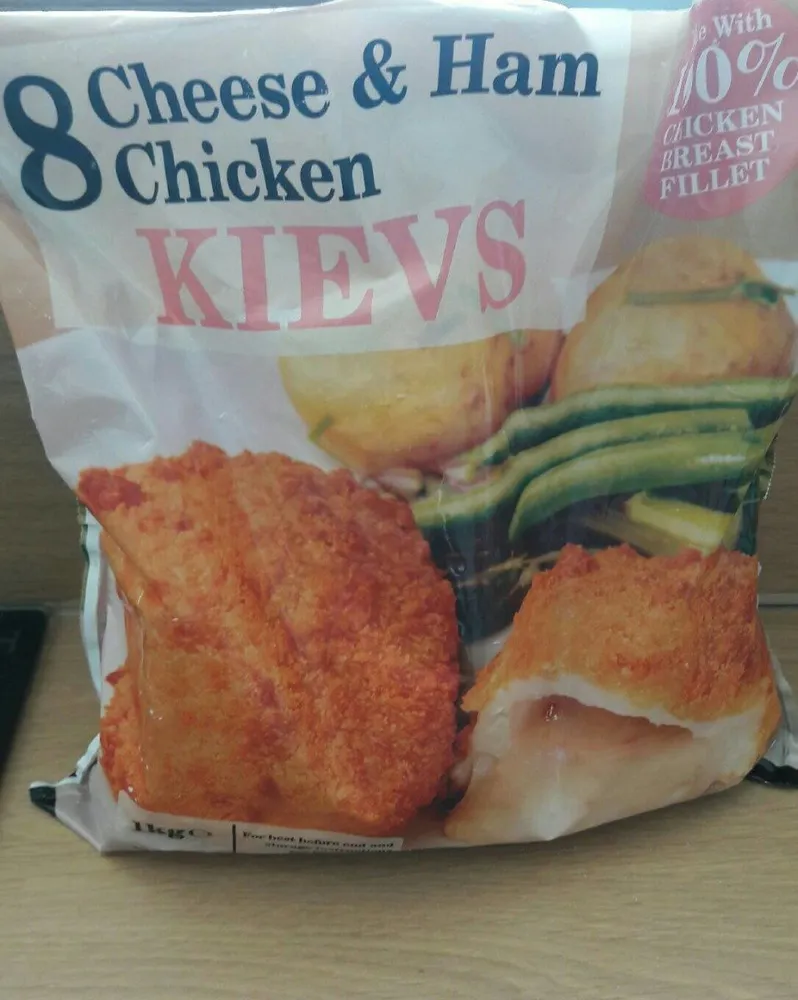 Cheese and ham chicken kievs