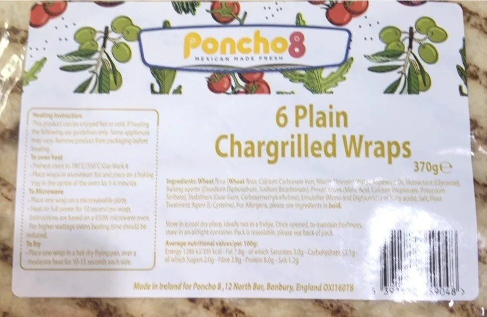 6 plain wraps