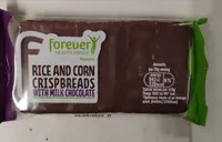Rice and corn crispbread with milk chocolate