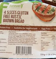4 slices gluten free rustic brown bread