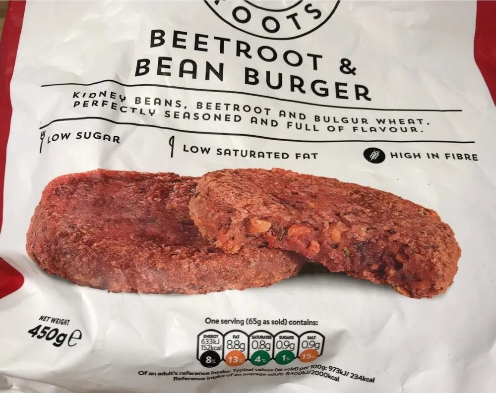Beetroot & bean burger