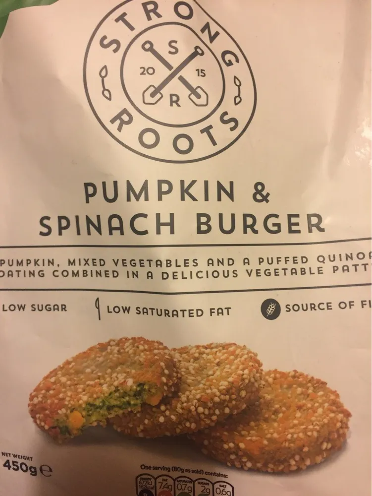 Pumpkin and spinach burger