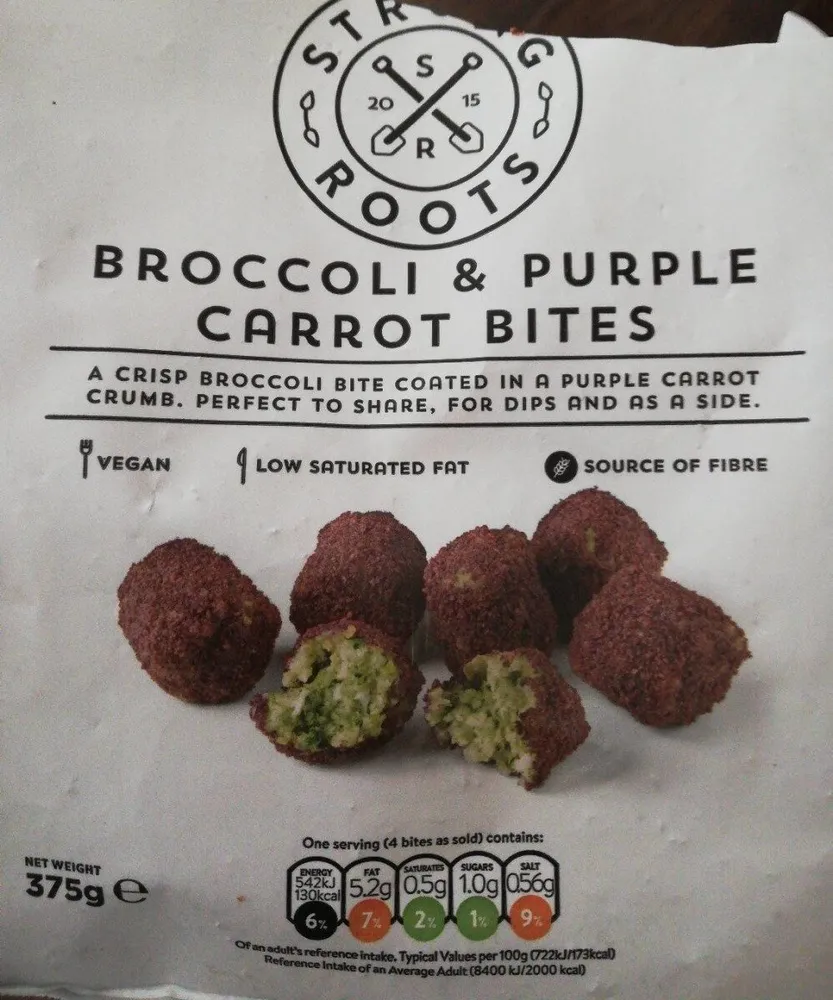 Broccoli and purple carrot bites
