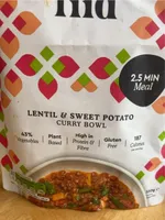Lentil and sweet potato curry bowl