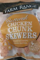 Battered chicken chunk skewers