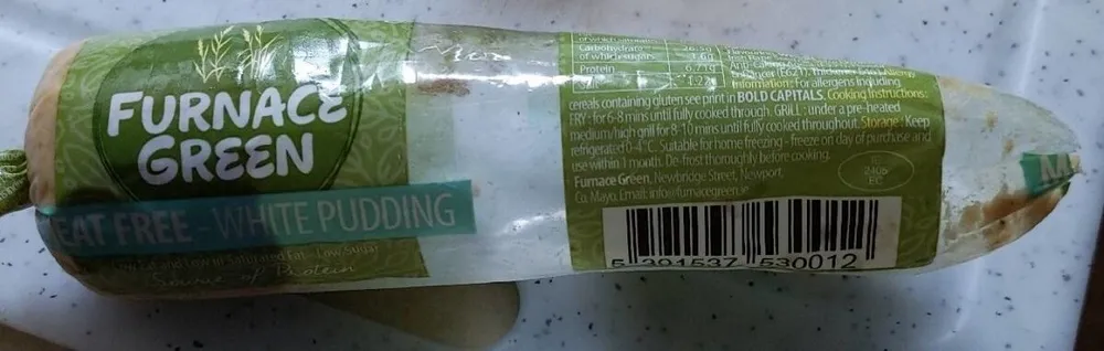 Meat free white pudding