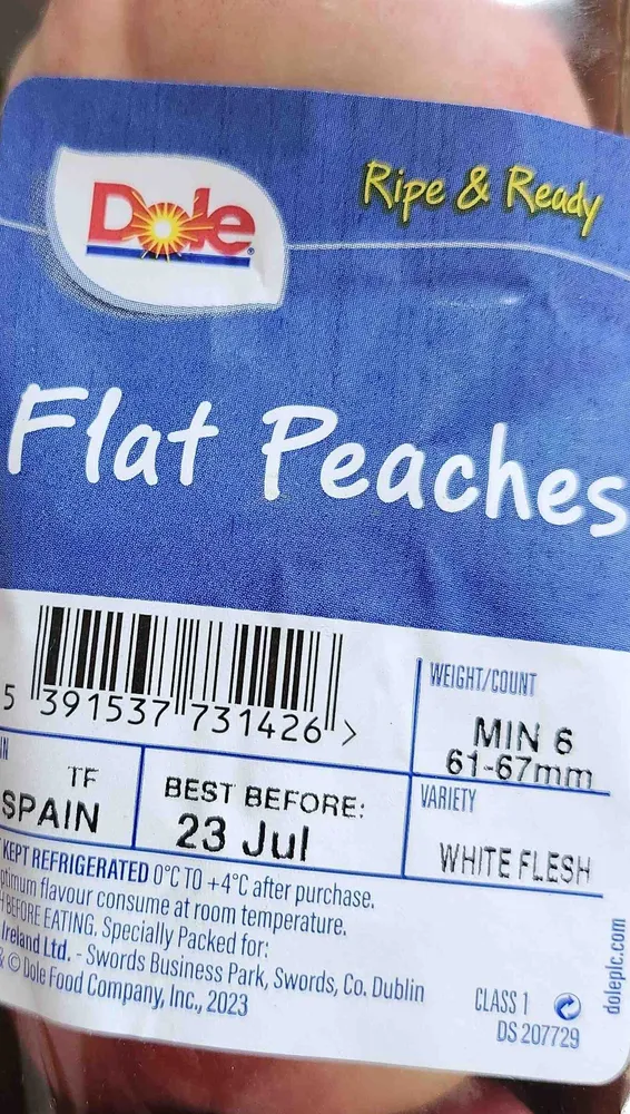 Peaches, flat 1 is 82g